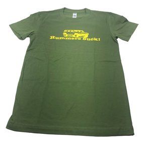 Classic Girl Women's Small Hummers Suck Short Sleeve Tee Shirt Green NWOT